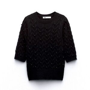 Zara | Knit Sweater with Pearls